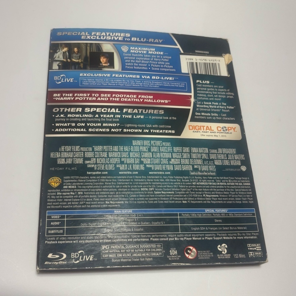 Harry Potter and the Half-Blood Prince Blu-Ray & Digital Copy 6th Installment - Picture 3 of 3
